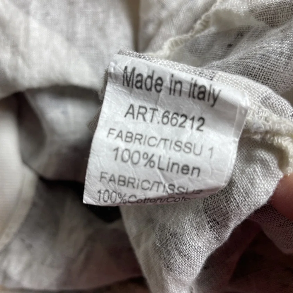 Lungo L'Arno Shirt Dress Womens 2X Floral 100% Linen Italy Made Pockets Lagenloo